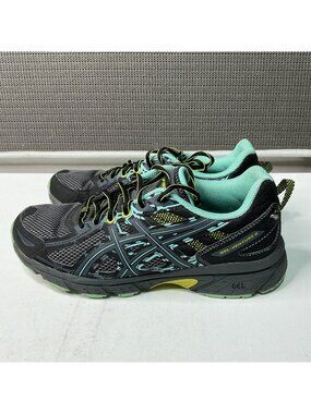 Asics Gel-Venture 6 Women's Trail Running Shoes Black/Teal Size 7.5 US
